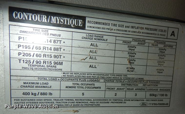 image for item DK7655 1998 Ford Contour SE