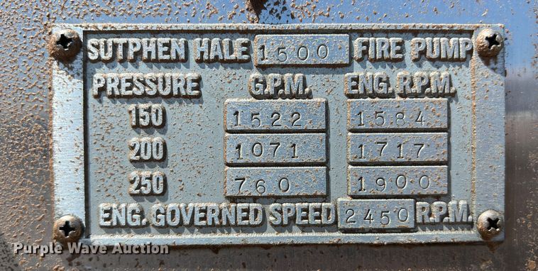 image for item DN4607 1988 Sutphen CF1500L  pumper fire truck