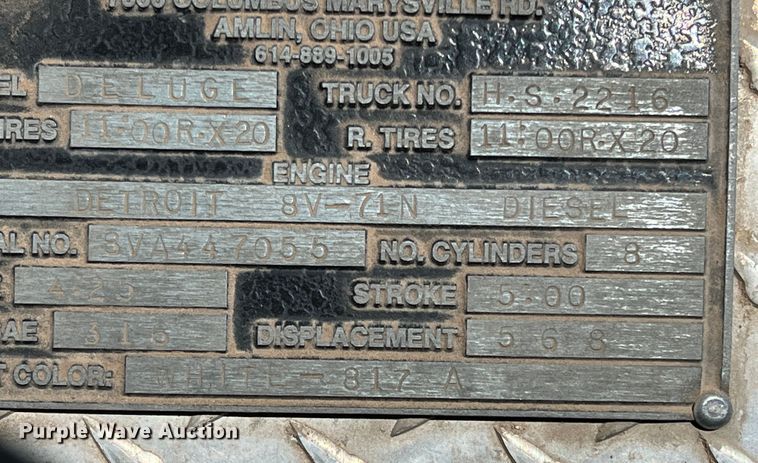 image for item DN4607 1988 Sutphen CF1500L  pumper fire truck