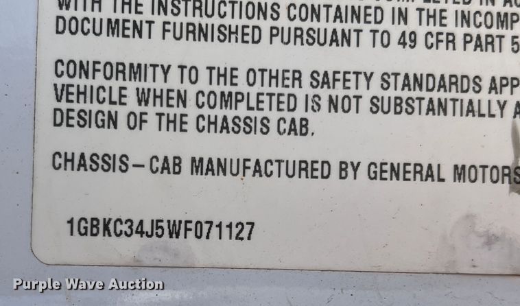 image for item DN4619 1998 Chevrolet C3500  dump bed pickup truck