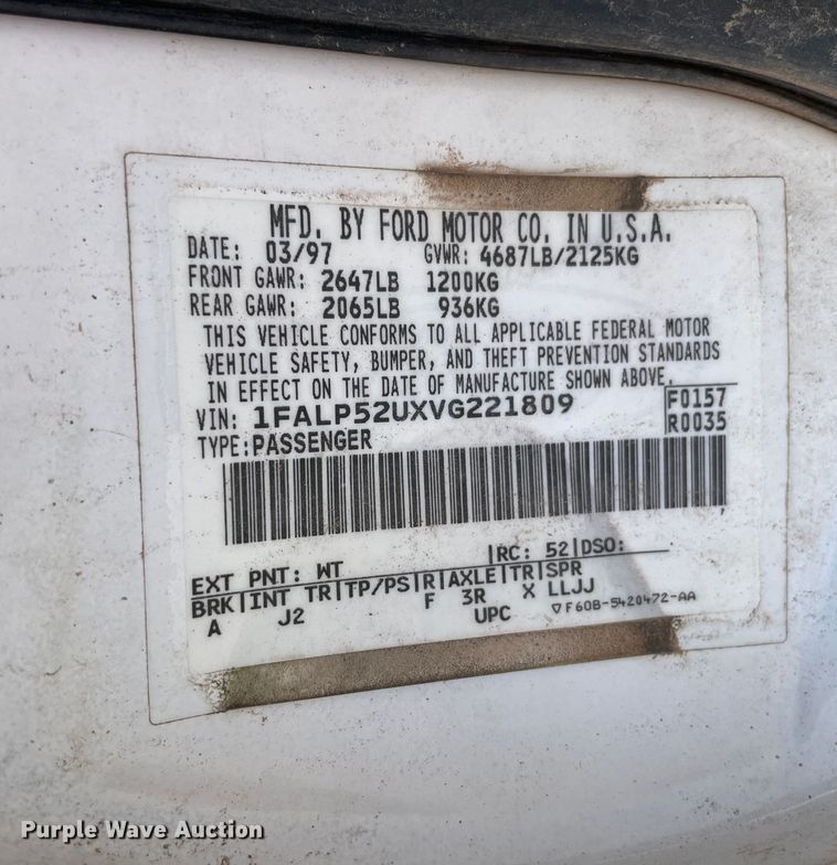 image for item DN4627 1997 Ford Taurus