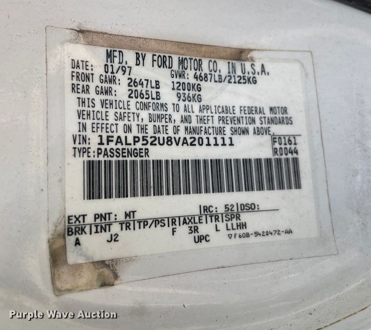 image for item DN4636 1997 Ford Taurus
