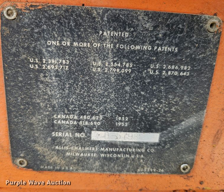 image for item DO4364 Allis-Chalmers D  rigid frame motor grader