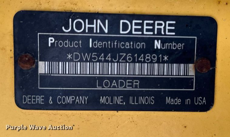 image for item DO4987 2007 John Deere 544J  wheel loader