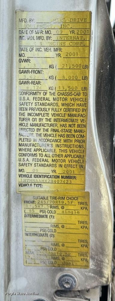 image for item DP3092 2002 International 4300  utility / service truck