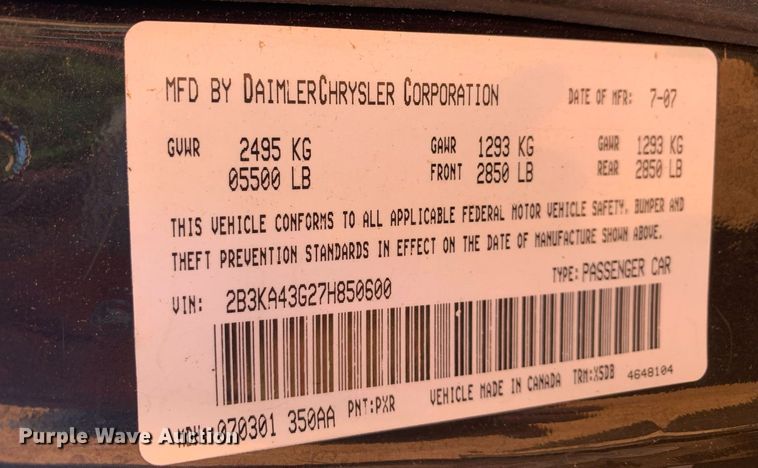 image for item DP8633 2007 Dodge Charger