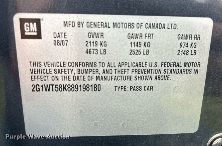 image for item DR4620 2008 Chevrolet Impala