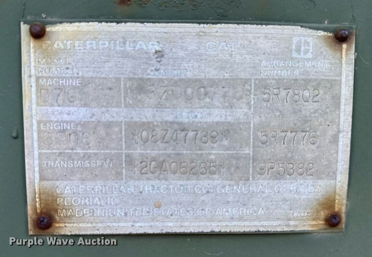 image for item DR5168 1988 Caterpillar D7G  dozer