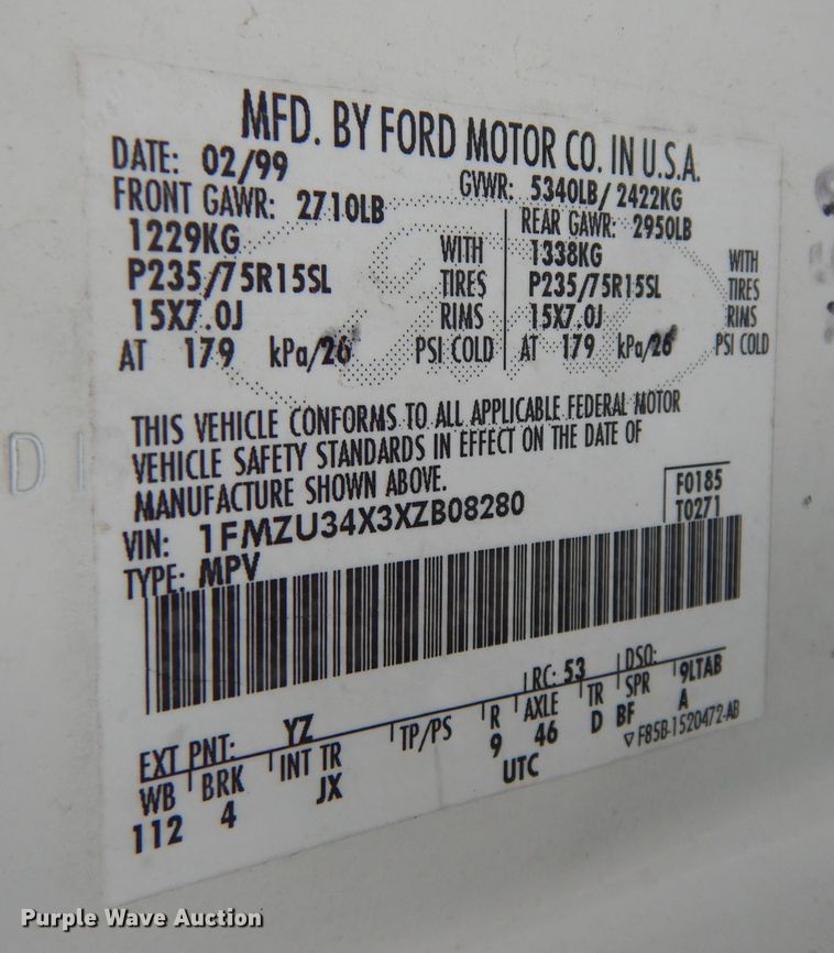 image for item IB9858 1999 Ford Explorer  SUV