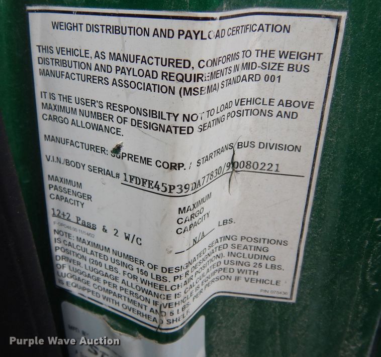 image for item IB9864 2009 Ford E450 Super Duty  shuttle bus