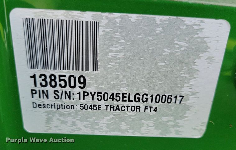 image for item JO9066 2016 John Deere 5045E  tractor