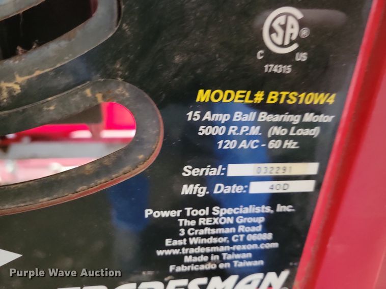 image for item JO9089 Tradesman  table saw