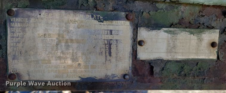 image for item JO9112 1968 Fruehauf  tank trailer