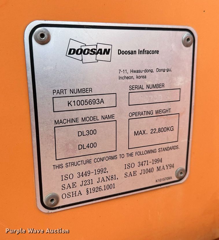 image for item KL9099 2008 Doosan DL400  wheel loader