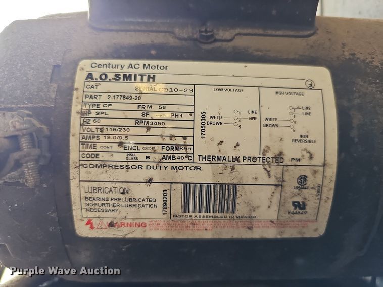 image for item LE9320 Schrader Bridgeport NAC 82-4256-VAT  air compressor