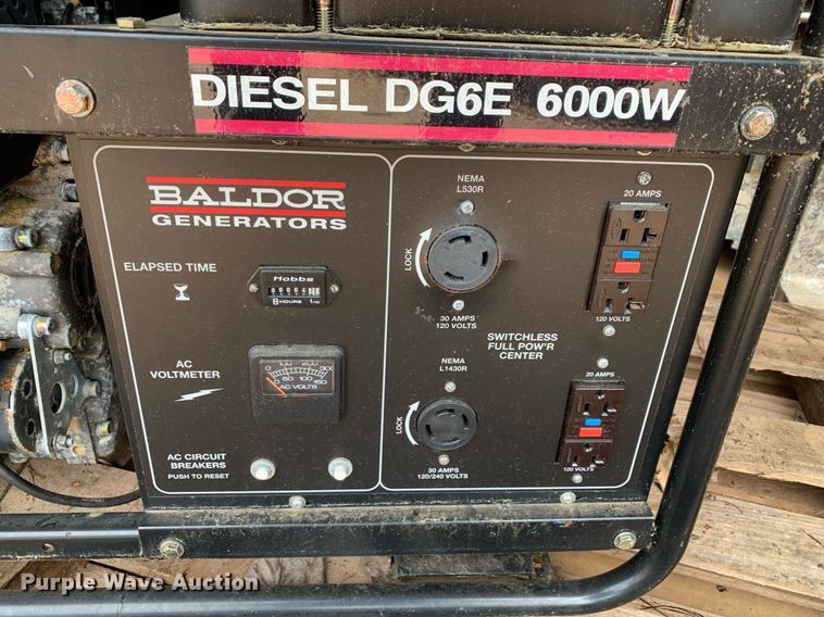 image for item LH9602 Baldor DG6E  6000 watt diesel generator