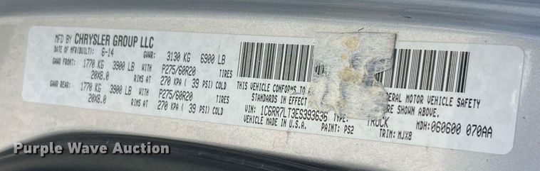 image for item LI9668 2014 Dodge Ram 1500  Crew Cab pickup truck