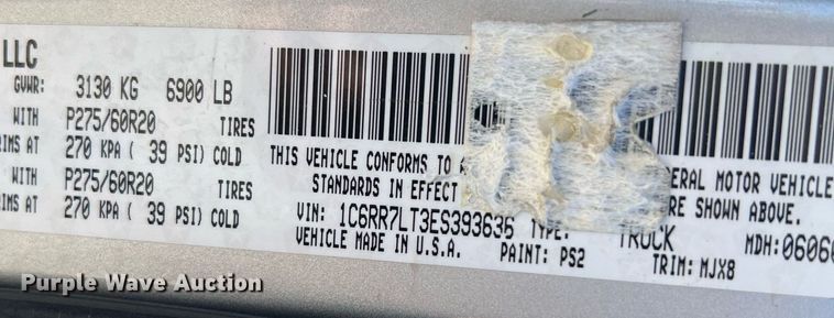 image for item LI9668 2014 Dodge Ram 1500  Crew Cab pickup truck