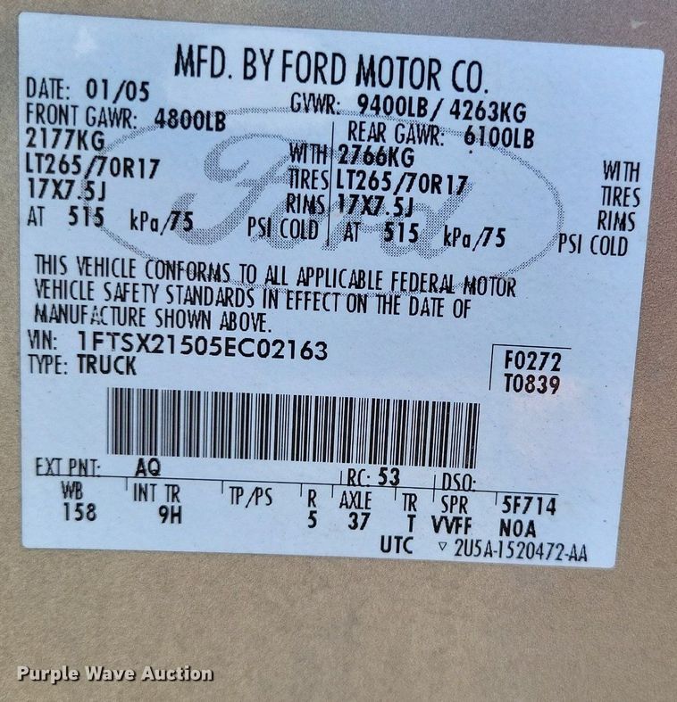 image for item LR9224 2005 Ford F250 Super Duty Lariat  SuperCab pickup truck