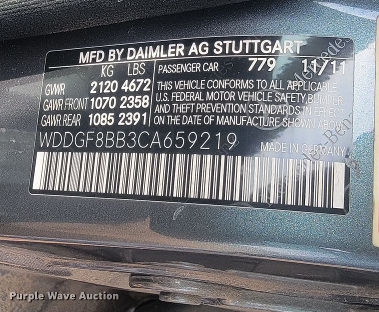 image for item LV9516 2012 Mercedes Benz C300