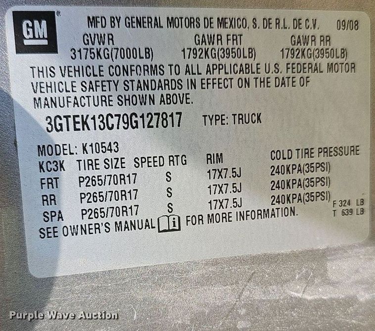 image for item LW9601 2009 GMC Sierra 1500  Crew Cab pickup truck