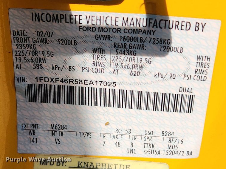 image for item LX9540 2008 Ford F450 Super Duty  dump truck