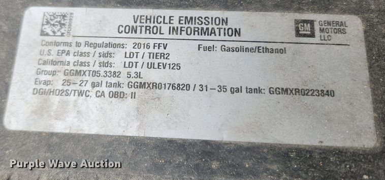 image for item LX9549 2016 Chevrolet Tahoe Police  SUV