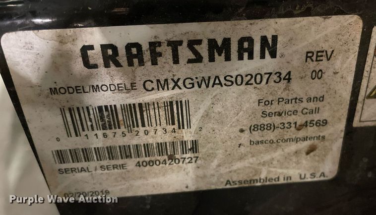 image for item LY9552 Craftsman CMXGWAS020734  pressure washer