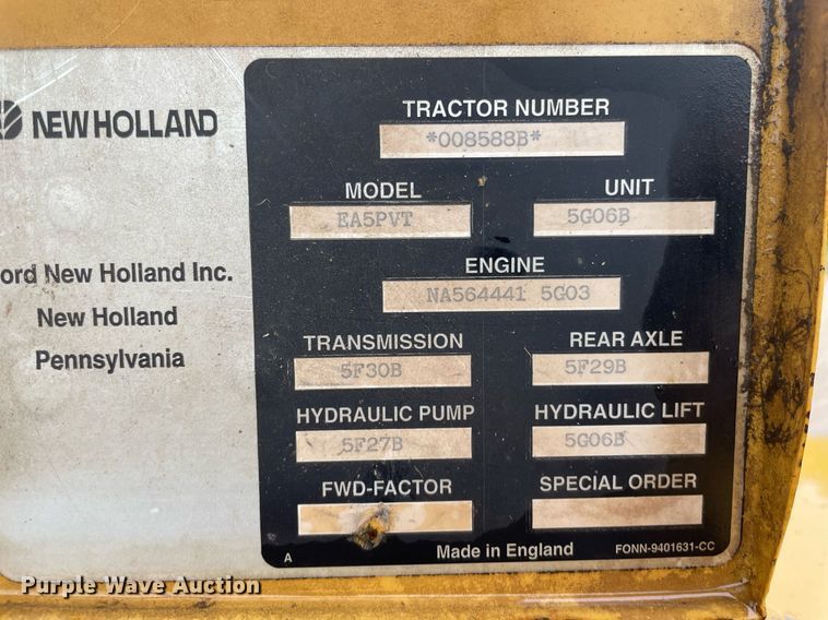 image for item LY9586 1995 New Holland 6640 Tiger Special  tractor