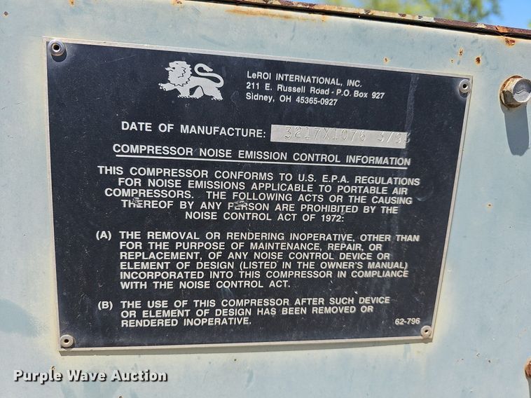 image for item MC9021 1993 Leroi  air compressor