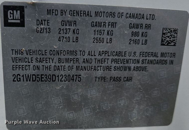 image for item MC9025 2013 Chevrolet Impala Police