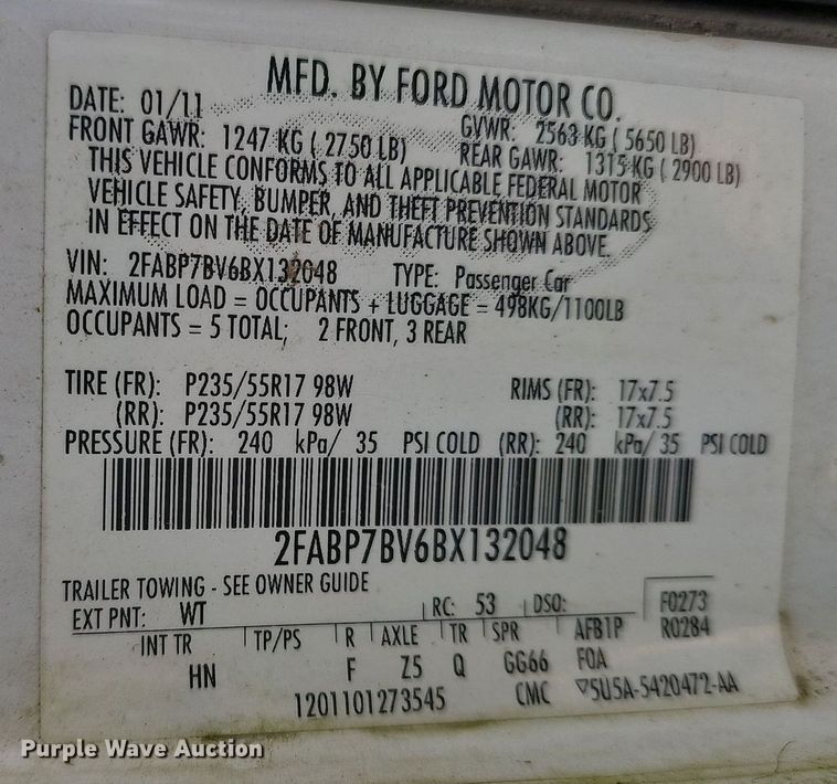 image for item MC9026 2011 Ford Crown Victoria Police Interceptor