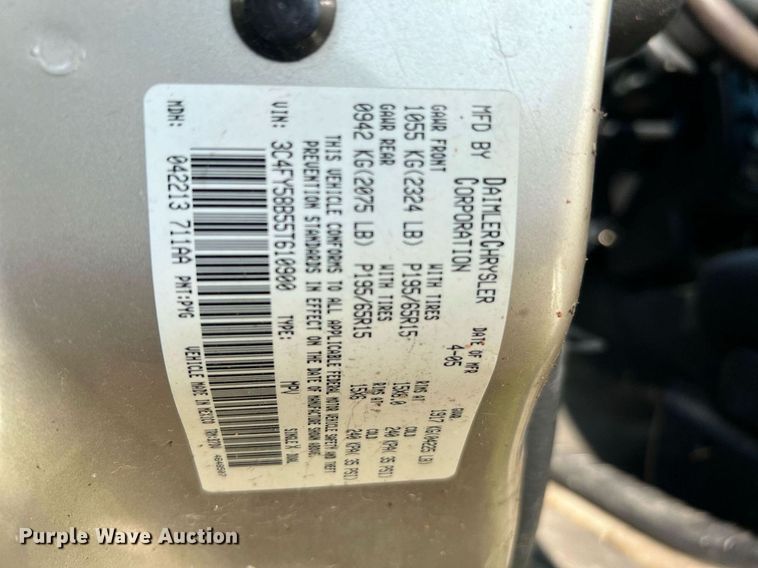 image for item MF9939 2005 Chrysler PT Cruiser