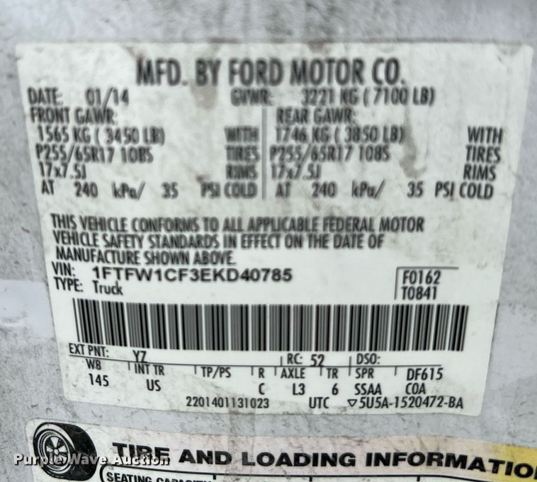 image for item MF9946 2014 Ford F150  SuperCrew pickup truck