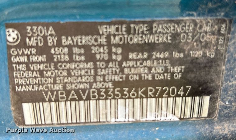 image for item MF9948 2006 BMW 330i