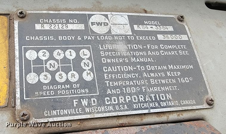 image for item ML9351 1969 FWD KB4-3384  snow blower truck