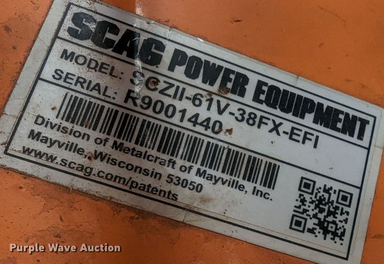 image for item MO9018 Scag SCZII-61V-38FX-EFI  ZTR lawn mower