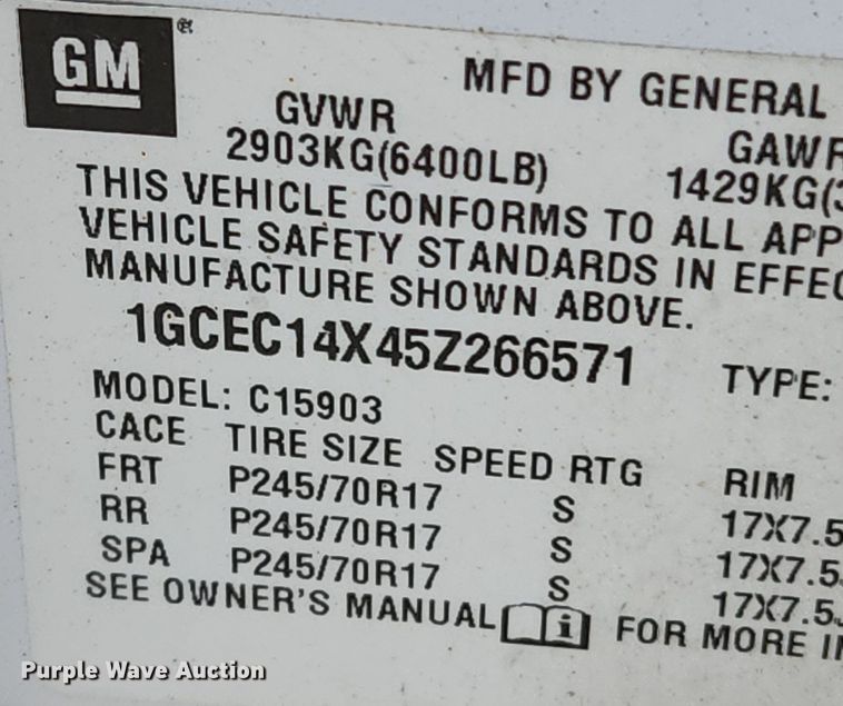 image for item MW9731 2005 Chevrolet Silverado 1500  pickup truck