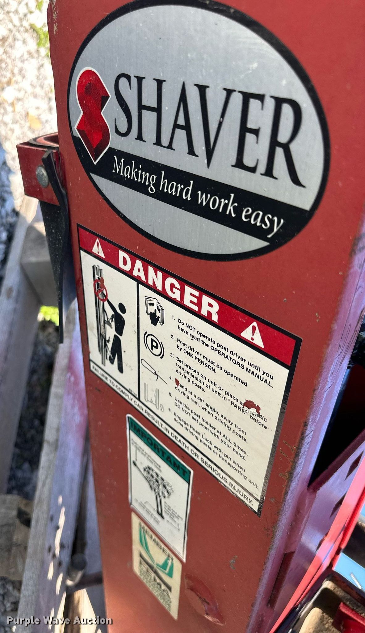 Shaver post driver in Kearney, MO | Item DR5161 sold | Purple Wave