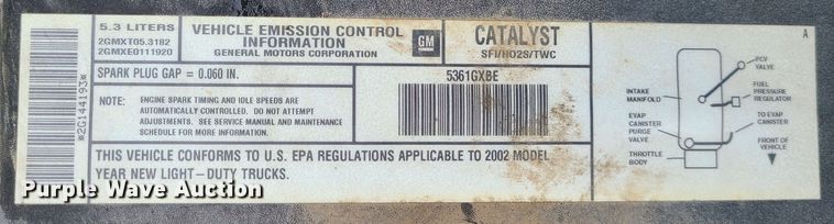 image for item DC6077 2002 Chevrolet Avalanche 1500  pickup truck