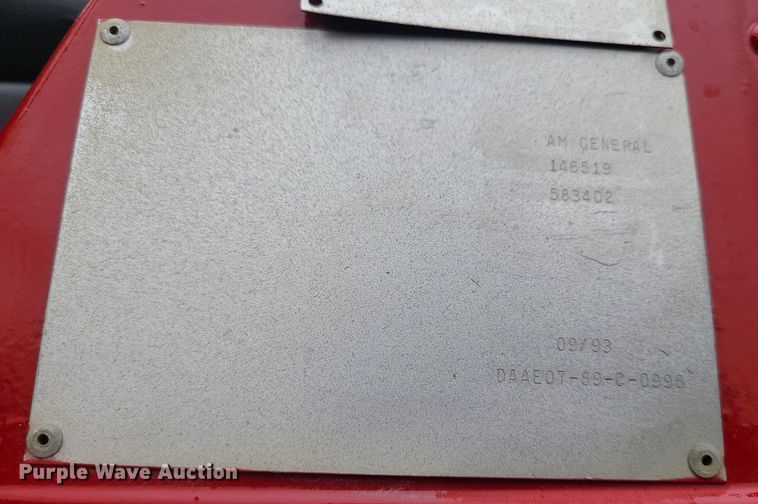 image for item DC6082 1993 Am General  SUV