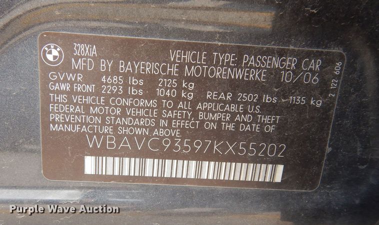 image for item DK1870 2007 BMW 328XI