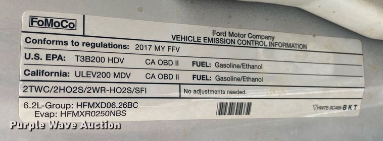 image for item DL7209 2017 Ford F250 Super Duty  SuperCab pickup truck