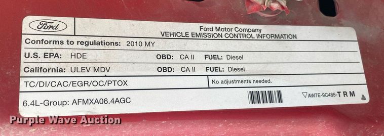 image for item DL7225 2010 Ford F250 Super Duty  SuperCab pickup truck