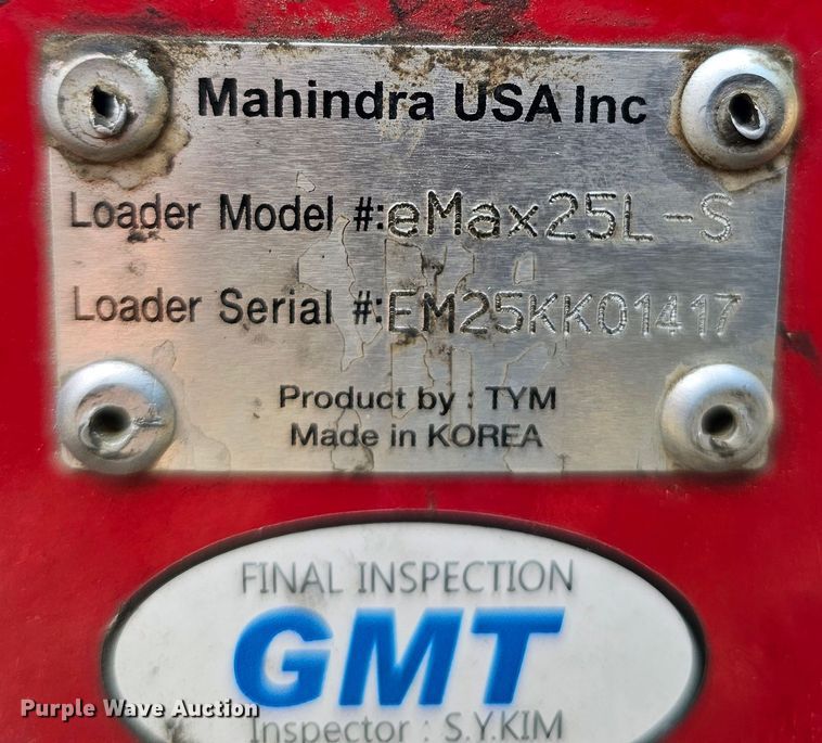 image for item DO4397 2016 Mahindra eMax 25S  MFWD tractor