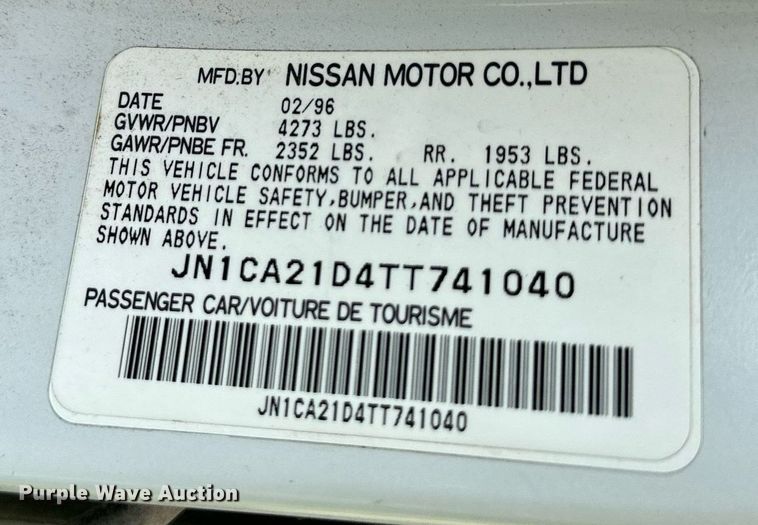 image for item DO4974 1996 Nissan Maxima