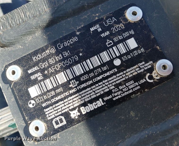 image for item DP7863 Bobcat 7168339  skid steer grapple bucket