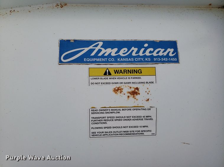 image for item DQ0577 American Equipment  102"W snow plow