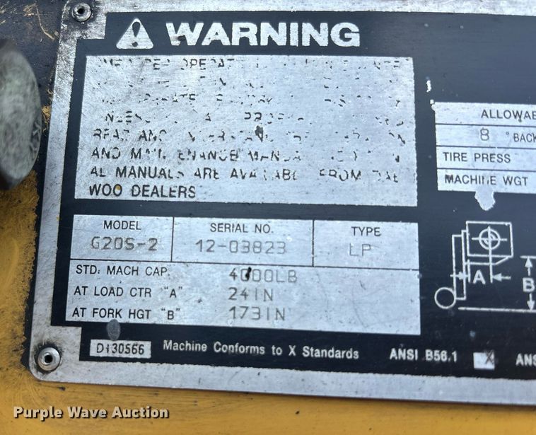 image for item DR4605 1996 Daewoo G20S-2  forklift
