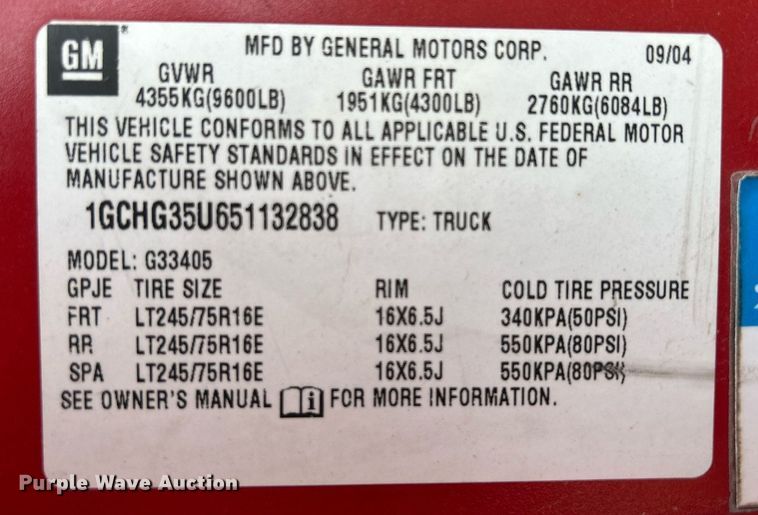 image for item DR4613 2005 Chevrolet Express 3500  van